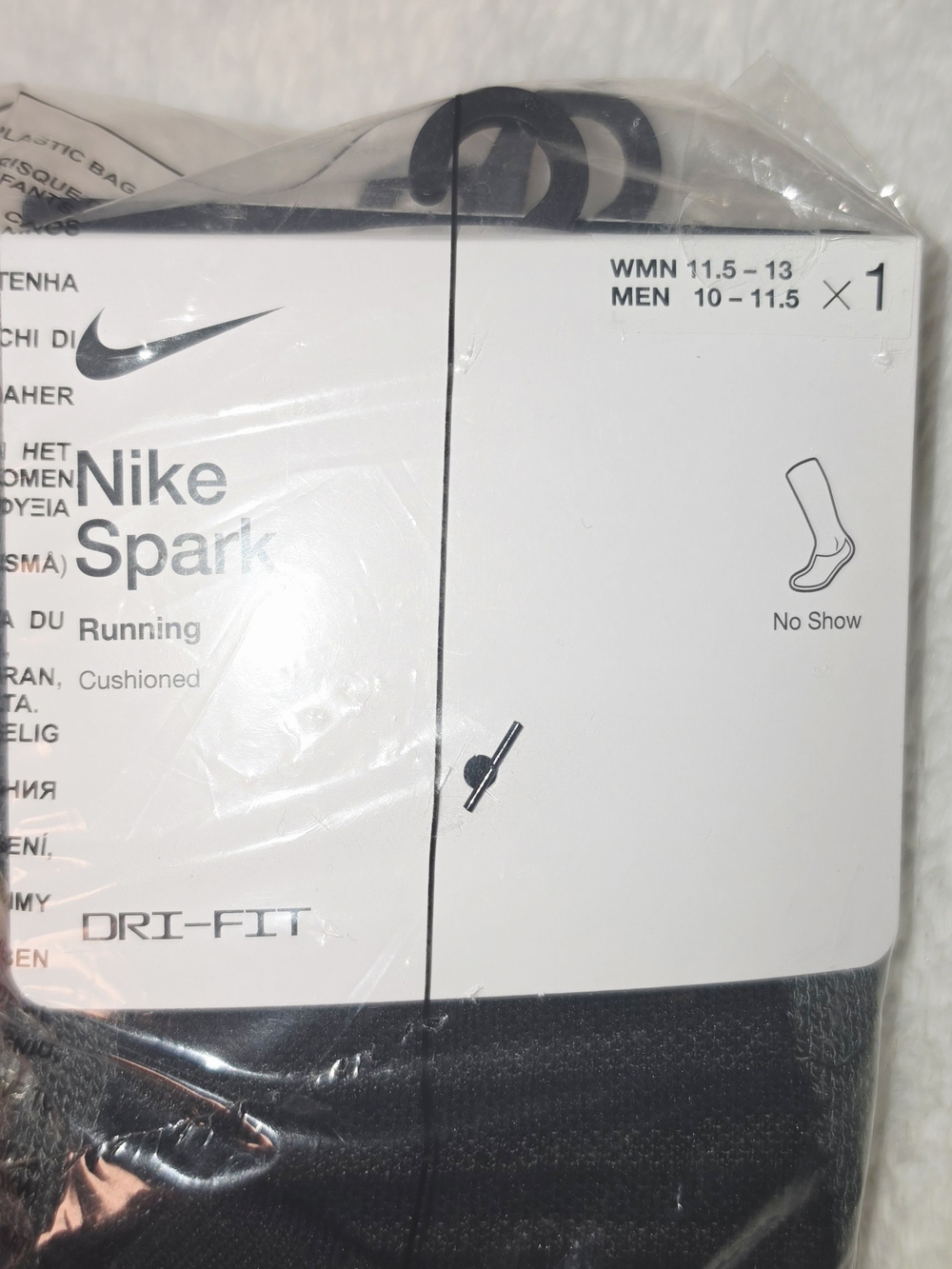 6 Pack Nike Spark No-Show Running Socks - Black